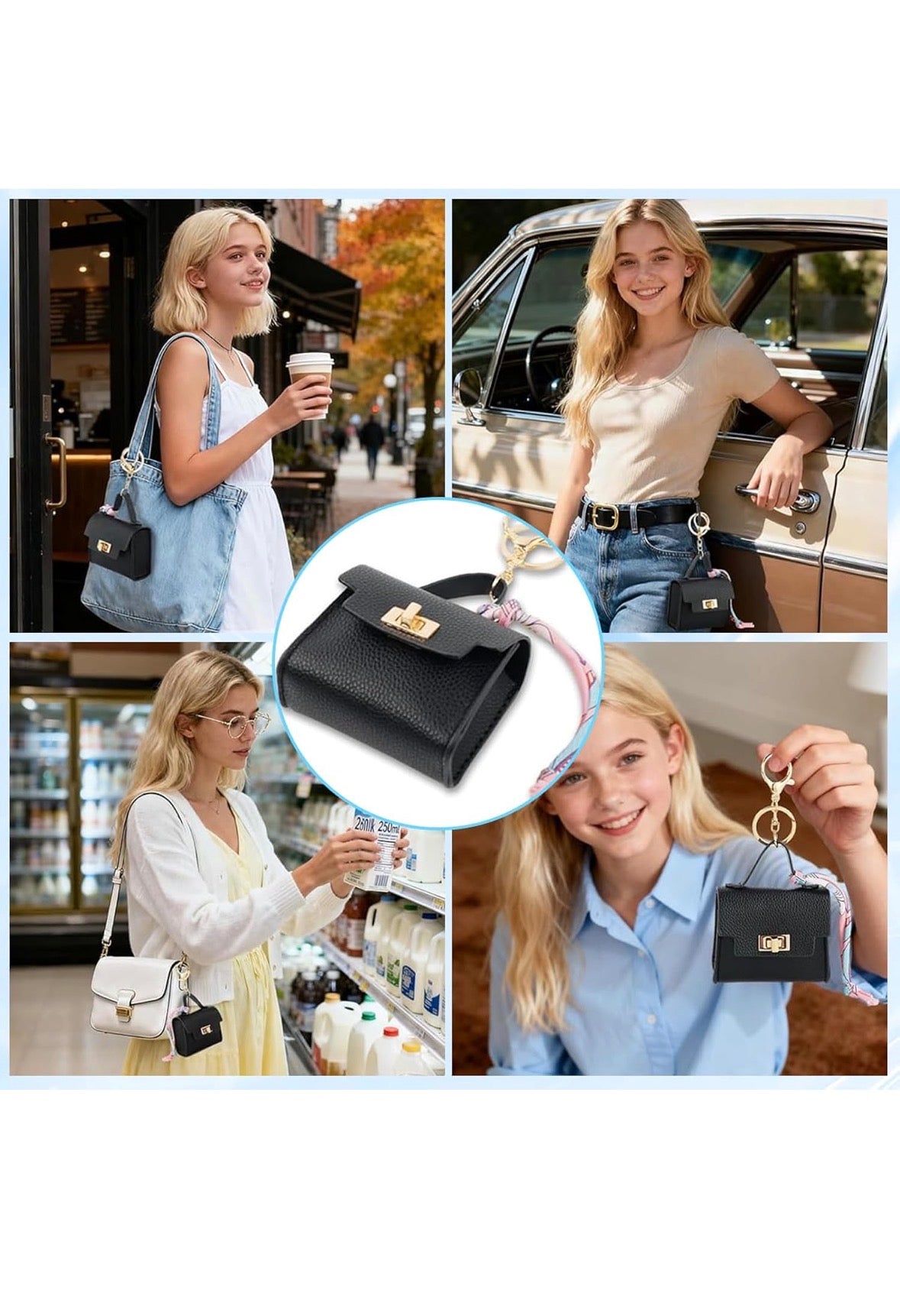 Teeny Totes Bag Charm (Black)